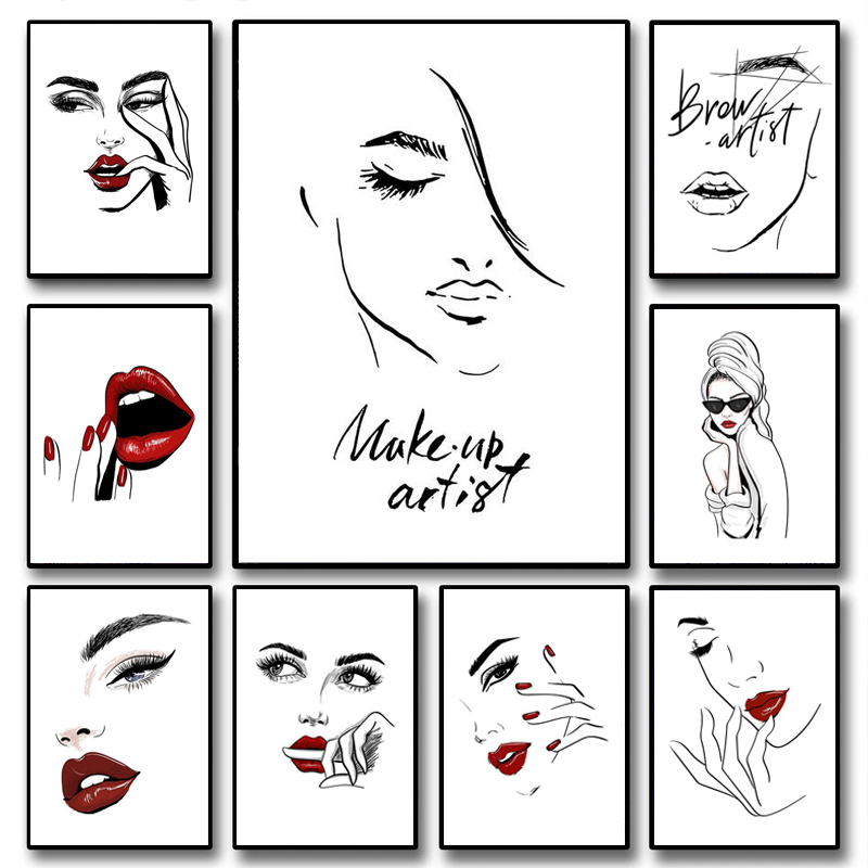 Beauty Of Makeup Quotes - Модный постер с макияжем: Сексуальная красавица,