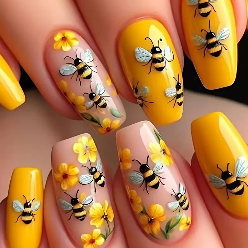 Nail Extension Tips - 24 шт./компл., средние длинные накладные ногти