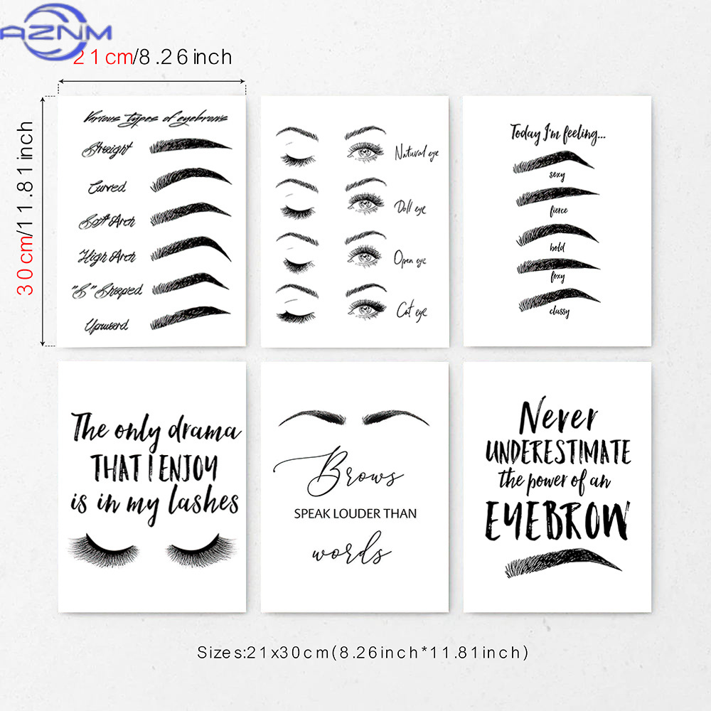 Beauty Of Makeup Quotes - Набор из 6 холстов с изображениями