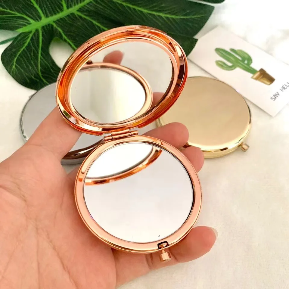 Beauty Of Makeup Quotes - Портативное зеркало для макияжа, однотонное металлическое