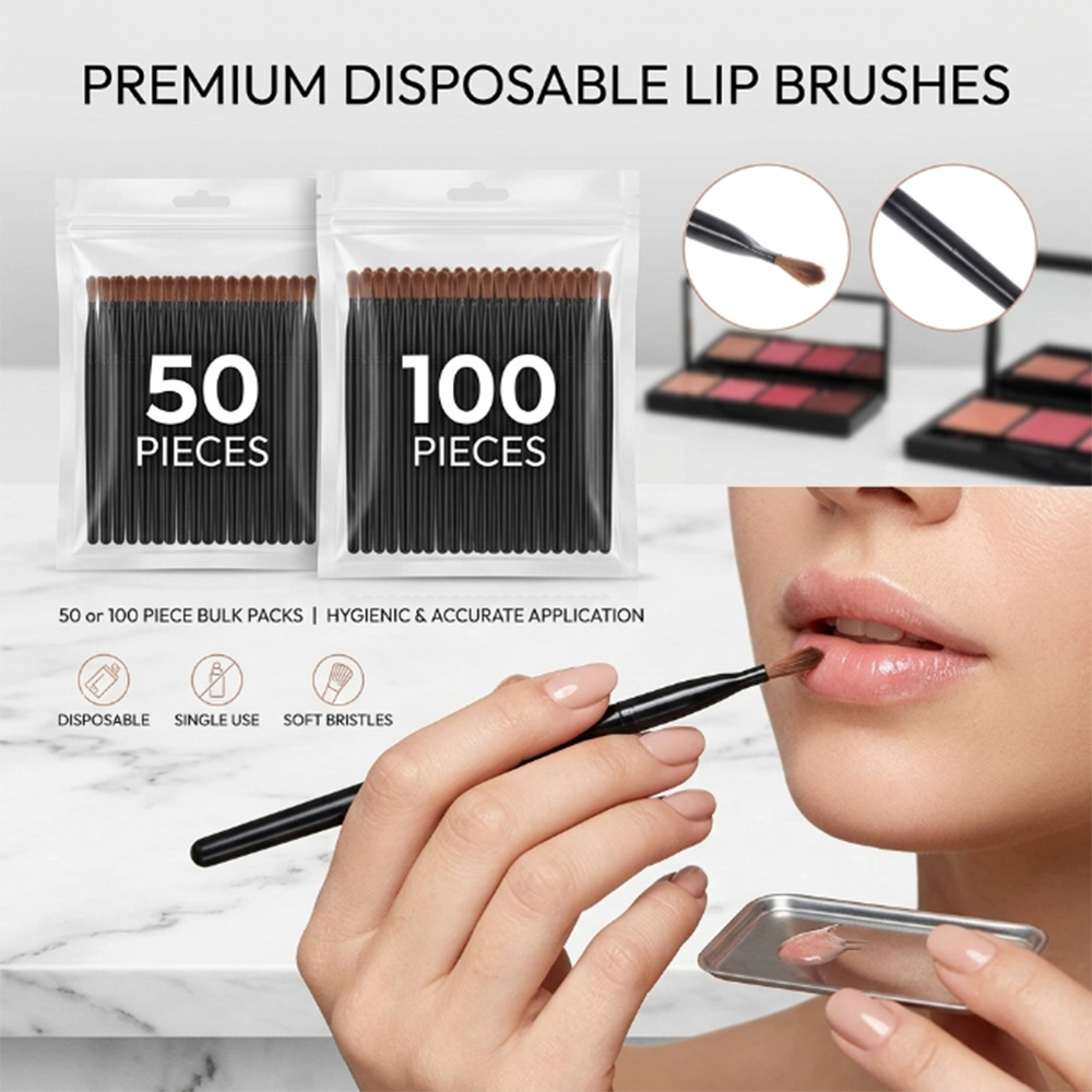 Beauty Makeup Lipstick - Набор одноразовых кистей для губ (50/100