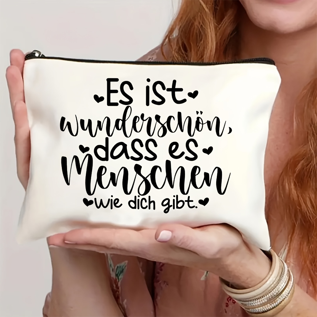 Beauty Of Makeup Quotes - 1 шт. Косметичка с немецкой вдохновляющей