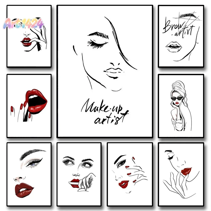 Beauty Of Makeup Quotes - Модный постер с макияжем, сексуальная красавица,