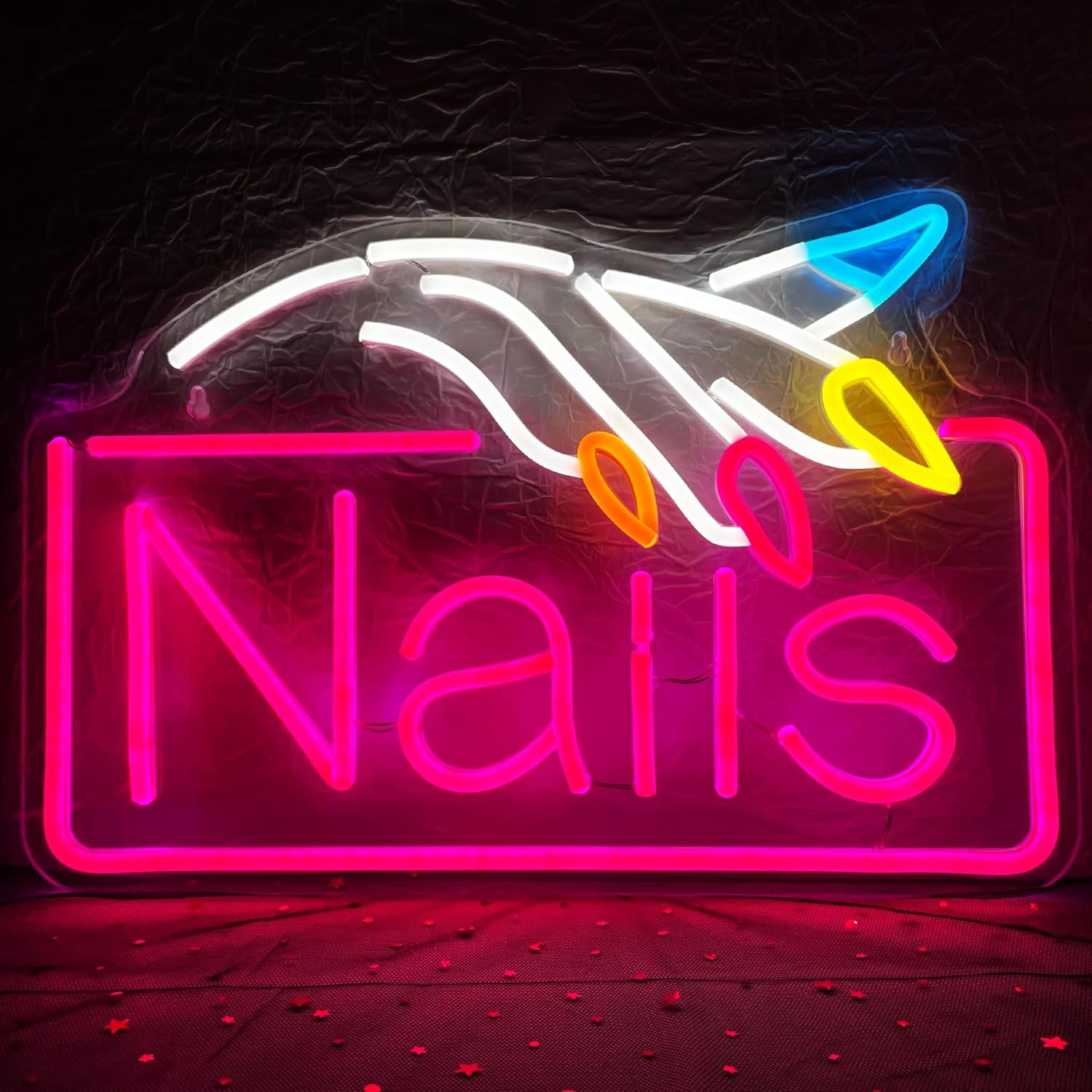 Beauty Makeup Stores - Неоновая вывеска «Nails»: настенный светильник USB
