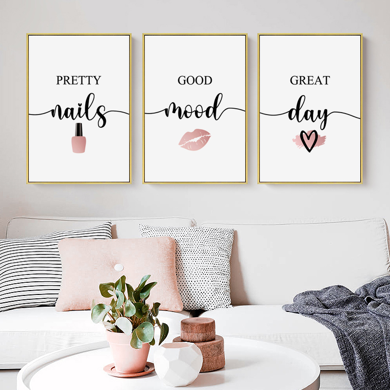 Скандинавские розовые постеры  – обзор и цена Beauty Of Makeup Quotes