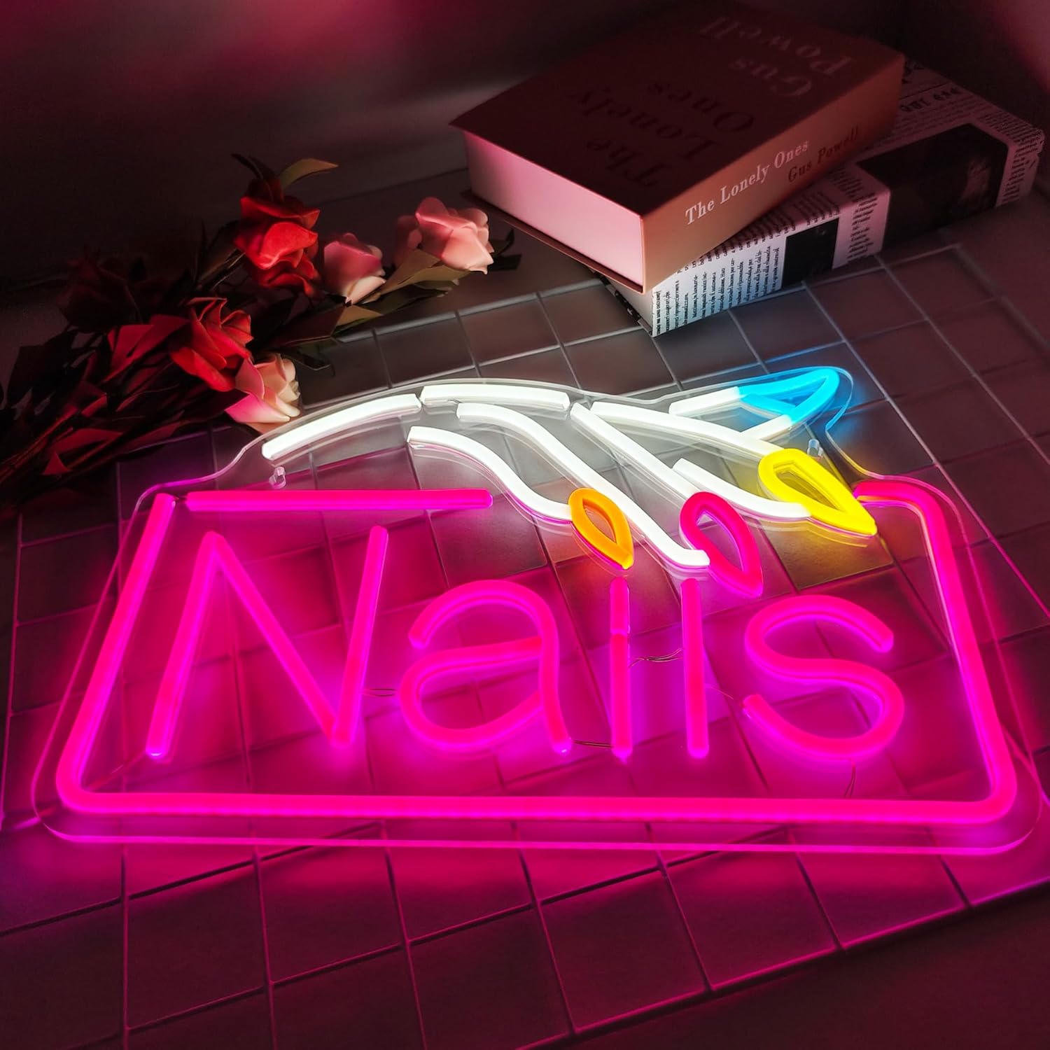 Неоновая вывеска «Nails»: наст – обзор и цена Beauty Makeup Stores