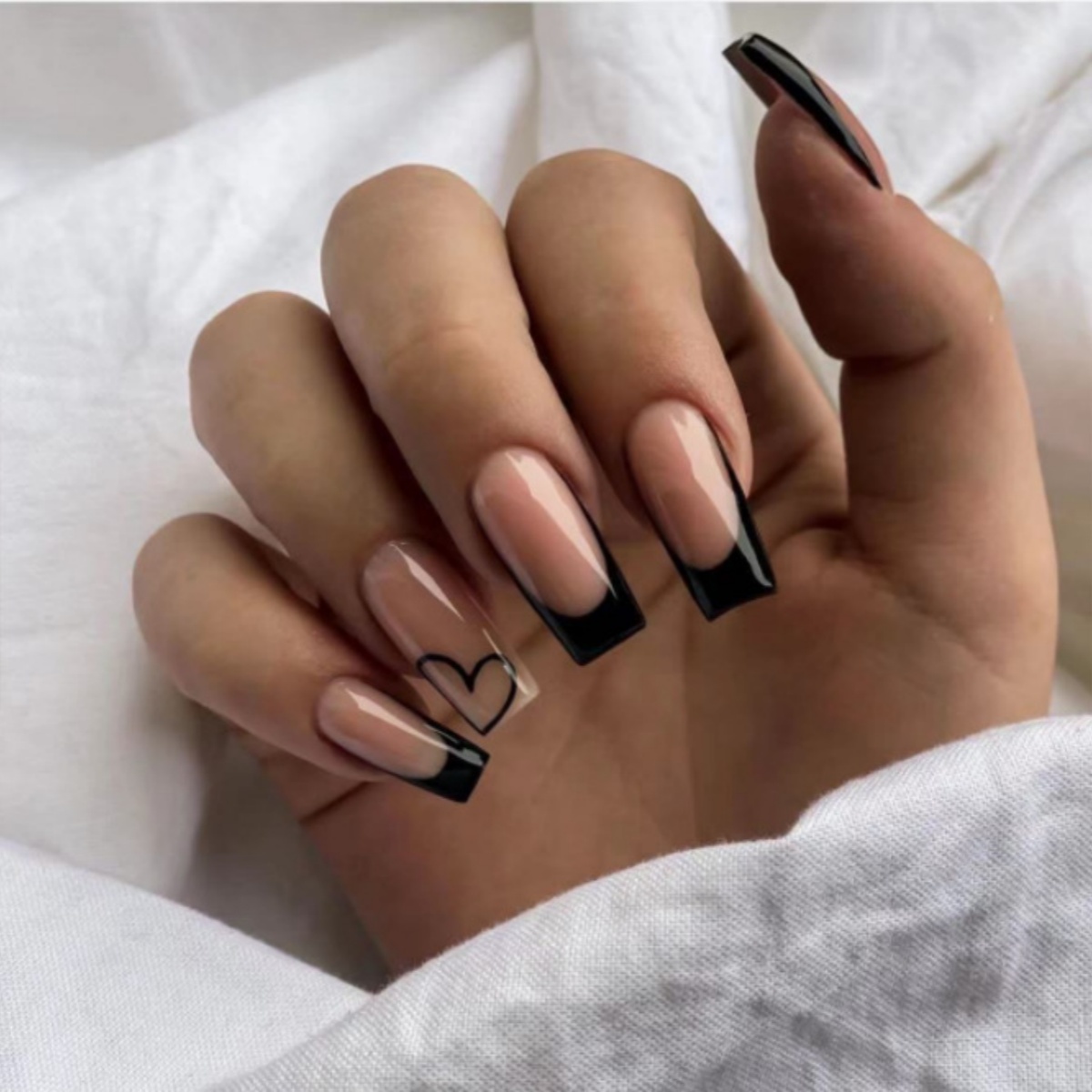 24 шт., черные французские нак – обзор и цена Nail Extension Tips